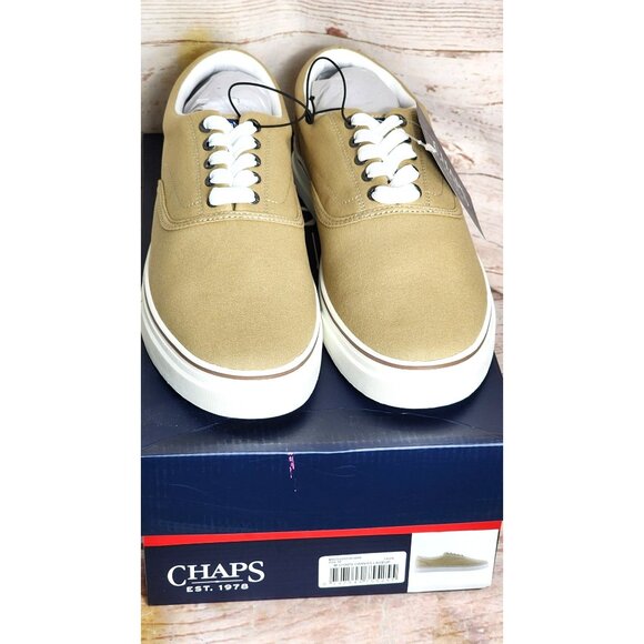 M Chaps Taupe Canvas Lace-Up Low Cut Dress/Casual Shoes – Size 10 Comfortable - Picture 6 of 11